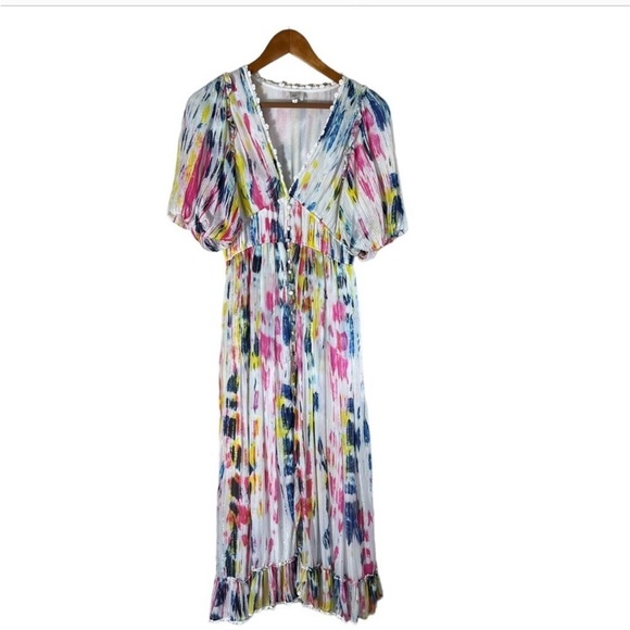 HEMANT & NANDITA Jorah Colorful Midi Dress - Picture 3 of 5